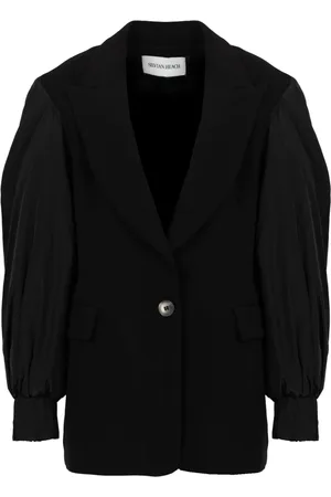 Silvian Heach Jassen, Dames, Zwart, L, Polyester, Oversized Single-Breasted Blazer