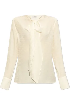 Salvatore Ferragamo Blouses & Shirts, Dames, , 2Xs, Zijden Blouse met Strikdetail
