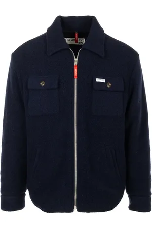 FAY Jassen, Heren, Blauw, L, Wol, Bomberjack