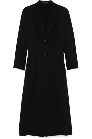 YOHJI YAMAMOTO Mantels, Heren, Zwart, M, Wol, Luxe Wollen Trenchcoat