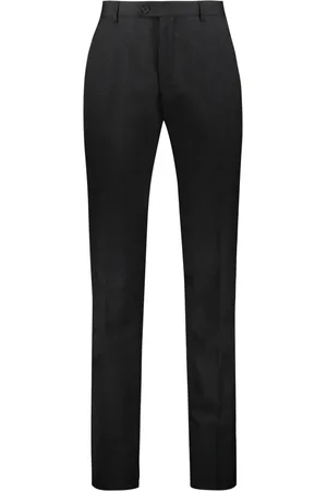 Salvatore Ferragamo Broeken, Heren, Zwart, M, Wol, Tailored wollen broek met lurexdraden