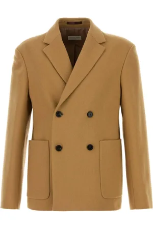 DRIES VAN NOTEN Jassen, Heren, Bruin, M, Wol, Camel Wollen Blazer