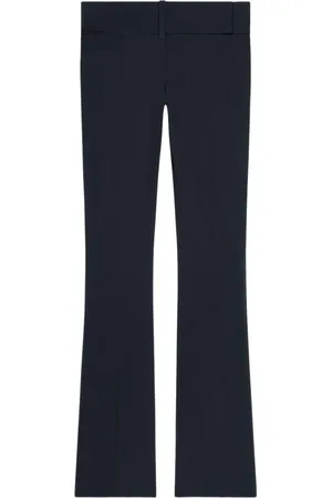 Courrèges Broeken, Dames, Blauw, M, Katoen, Navy Trompetpijp Broek