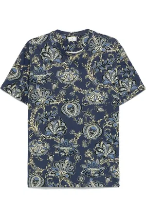 Etro Tops, Heren, Blauw, L, Katoen, T-shirt met ronde hals