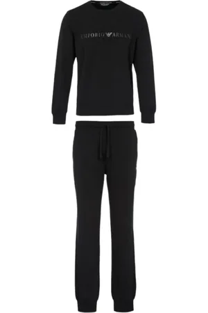 Emporio Armani Sport, Heren, Zwart, S, Katoen, Sportieve Trainingsset met Lange Mouwen