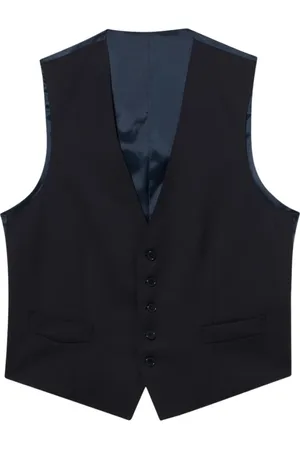 Brooks Brothers Pakken, Heren, Blauw, XL, Leer, Vest van Virgin Wool