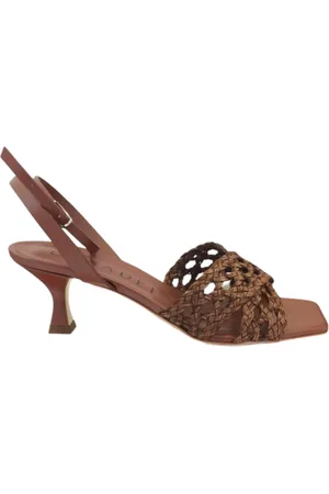 Casadei Schoenen, Dames, Bruin, 36 EU, Leer, Elegante Sandalen met Hoge Hakken