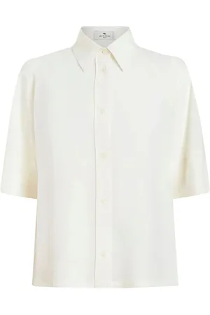 Etro Blouses & Shirts, Dames, Wit, S, Casual Lange Mouw Zijden Blouse