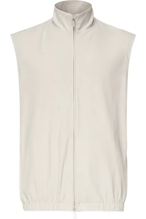 ELEVENTY Jassen, Heren, Wit, S, Elastisch High Neck Vest met Rits