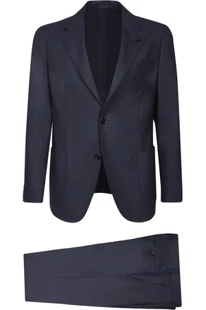 LARDINI Pakken, Heren, Blauw, L, Wol, Elegante blauw pak met gekerfde revers