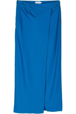 Calvin Klein Rokken, Dames, Blauw, S, Katoen, Metal Detail Rok