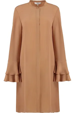 Chloé Kleedjes, Dames, Roze, S, Zijden Crêpe Overhemdjurk
