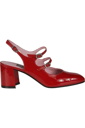 Carel Schoenen, Dames, Rood, 39 EU, Slingback Pumps met Dubbele Bandjes
