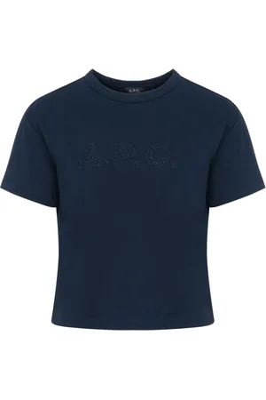 A.P.C. Tops, Dames, Blauw, M, Katoen, Cotton T-Shirt Anine