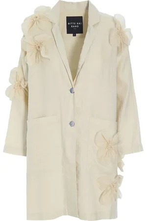 Bitte Kai Rand Mantels, Dames, , S, Polyester, Lazy Linen Jas met Tulle Bloemen