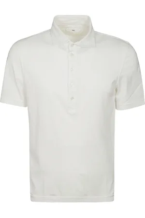 FEDELI Tops, Heren, Wit, 2Xl, Katoen, Wit Katoenen Poloshirt Korte Mouwen