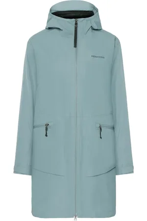 Didriksons Mantels, Dames, Blauw, 2Xl, Stijlvolle Parka Jas voor Vrouwen