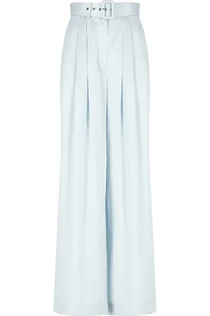 ZIMMERMANN Broeken, Dames, Blauw, L, Zijden Lichtblauwe Broek met Riem