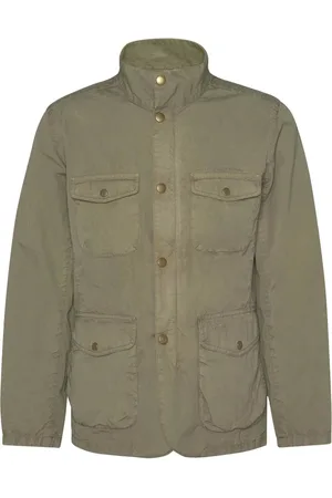 Barbour Jassen, Heren, Groen, S, Katoen, Casual Herenjas met Verborgen Rits