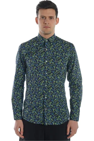 D.A. Daniele Alessandrini Overhemden, Heren, Blauw, M, Katoen, Basic Overhemd