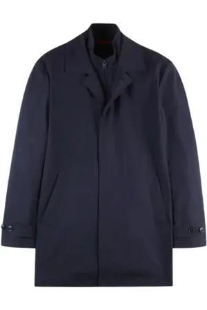 FAY Mantels, Heren, Blauw, XL, Nylon, Morning Coat Regenjas