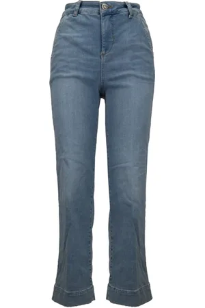 Liu Jo Jeans, Dames, Blauw, W27, Katoen, Bootcut Jeans met Rits en Knoopsluiting