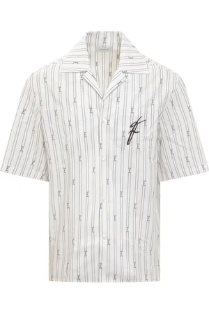 Salvatore Ferragamo Overhemden, Heren, Wit, S, Katoen, Kortmouwoverhemd