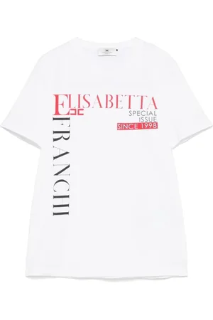 Elisabetta Franchi Tops, Dames, Wit, L, Katoen, T-shirt