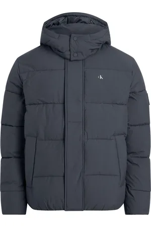 Calvin Klein Jassen, Heren, Grijs, S, Polyester, Waterafstotende Jas
