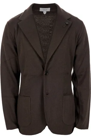 LARDINI Jassen, Heren, Bruin, S, Wol, Gebreide Blazer