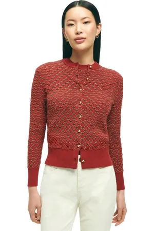 Brooks Brothers Truien, Dames, Rood, L, Katoen, Rood en Gouden Katoenen Vest