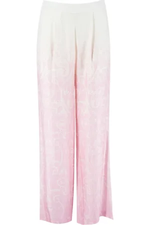 ERMANNO SCERVINO Broeken, Dames, Roze, 2Xs, Viscose broek met rechte pijpen