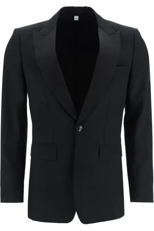 Burberry Pakken, Heren, Zwart, L, Katoen, Jacquard Details Smokingjasje