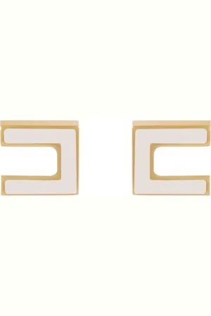 Elisabetta Franchi Accessoires, Dames, Wit, ONE Size, Double C Metalen Oorbellen