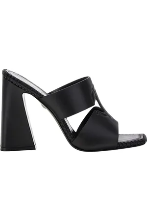 Roberto Cavalli Schoenen, Dames, Zwart, 39 EU, Spiegelslang Monogram Sandalen Zwart