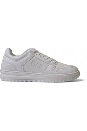 EA7 Schoenen, Heren, Wit, 42 EU, Leer, Lace-up Sneakers met Rubberen Zool