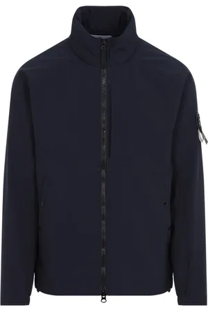 Stone Island Jassen, Heren, Blauw, S, Polyester, Navy Blauwe Jas Stijlvol Ontwerp