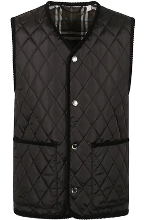 Burberry Jassen, Heren, Zwart, M, Gewatteerd Vest