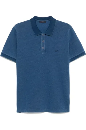 FAY Tops, Heren, Blauw, 3Xl, Katoen, Hemelsblauw T-shirt en Polo