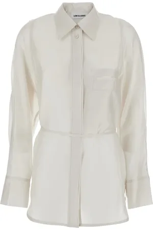 Low Classic Blouses & Shirts, Dames, Grijs, S, Klassiek Grijs Shirt met Tech Stof