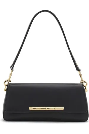 Lanvin Tassen, Dames, Zwart, ONE Size, Leer, Sequence Zwarte Leren Crossbodytas