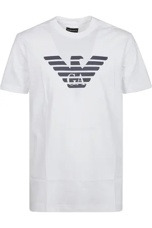 Emporio Armani Tops, Heren, Wit, L, Katoen, Pima-jersey T-shirt