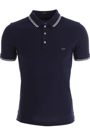 FAY Tops, Heren, Blauw, M, Blauwe T-shirt- en Polocollectie