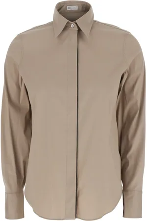 Brunello Cucinelli Blouses & Shirts, Dames, , L, Katoen, Blouse met Klassieke Kraag
