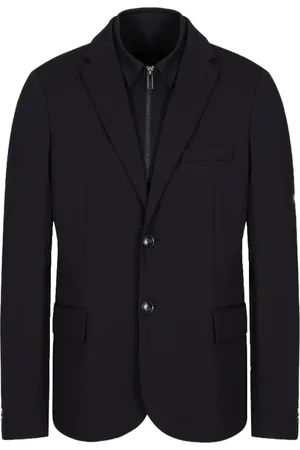 Emporio Armani Jassen, Heren, Zwart, M, Sportjas met Afneembare Binnenvoering