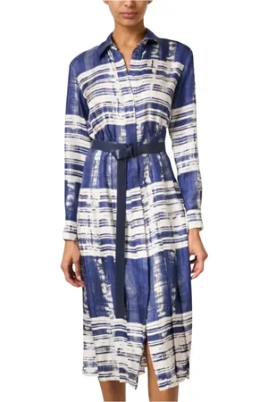 Max Mara Kleedjes, Dames, Veelkleurig, S, Zijden Chemisier Jurk