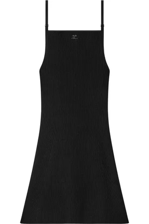 Courrèges Kleedjes, Dames, Zwart, S, Polyester, Ribgebreide Jurk