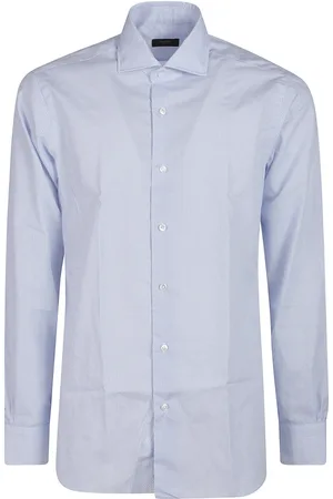 BARBA Overhemden, Heren, Blauw, 2Xl, Stijlvolle lange mouwen overhemd