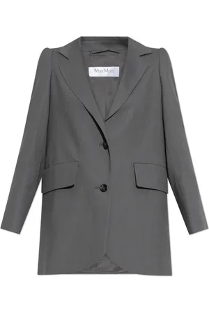 Max Mara Jassen, Dames, Grijs, 2Xs, Wol, Wollen blazer