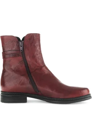 Gabor Schoenen, Dames, Rood, 35 1/2 EU, Leer, Elegante Rode Leren Enkelboot